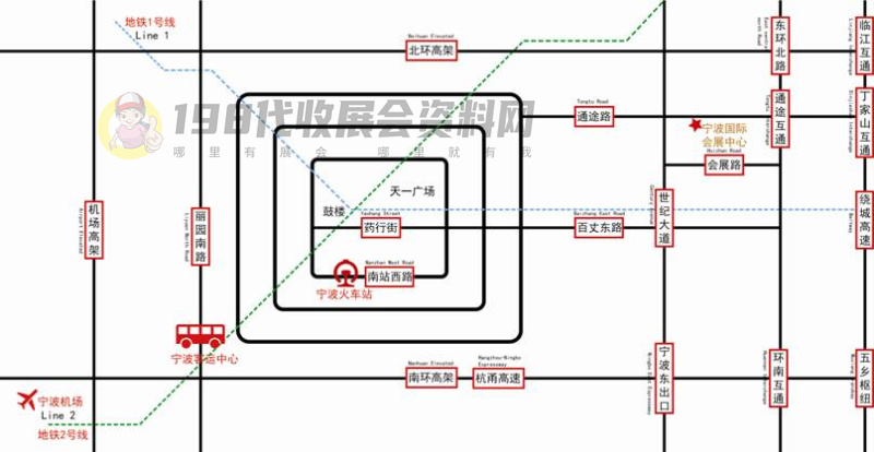 寧波國際會展中心交通圖